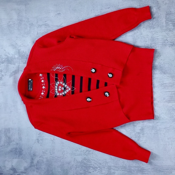 Vintage 90s JEWELS Double Layey Canadian Looks Sweater - Picture 1 of 10